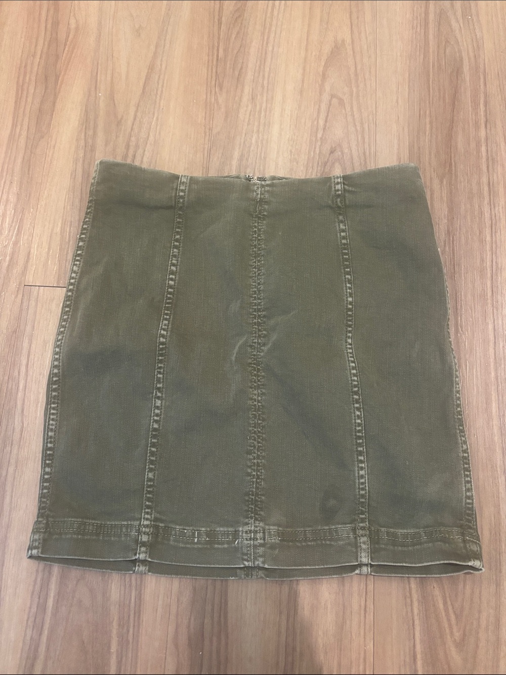 Free People Olive Paneled Mini Skirt